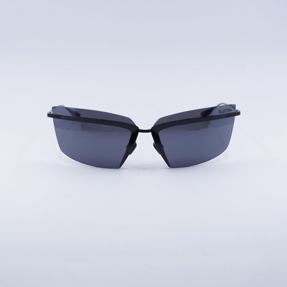Valentino V-LURE VLS-130A Sunglasses Shiny Black Square Frame, Grey AR Lenses main image 8
